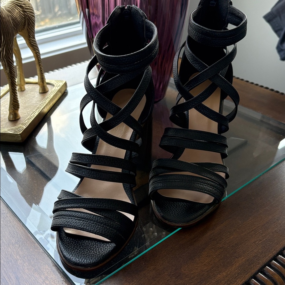 Elegant Black Strappy Heels